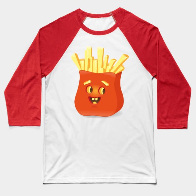 French Fries Baseball T-Shirt by OlyaYang